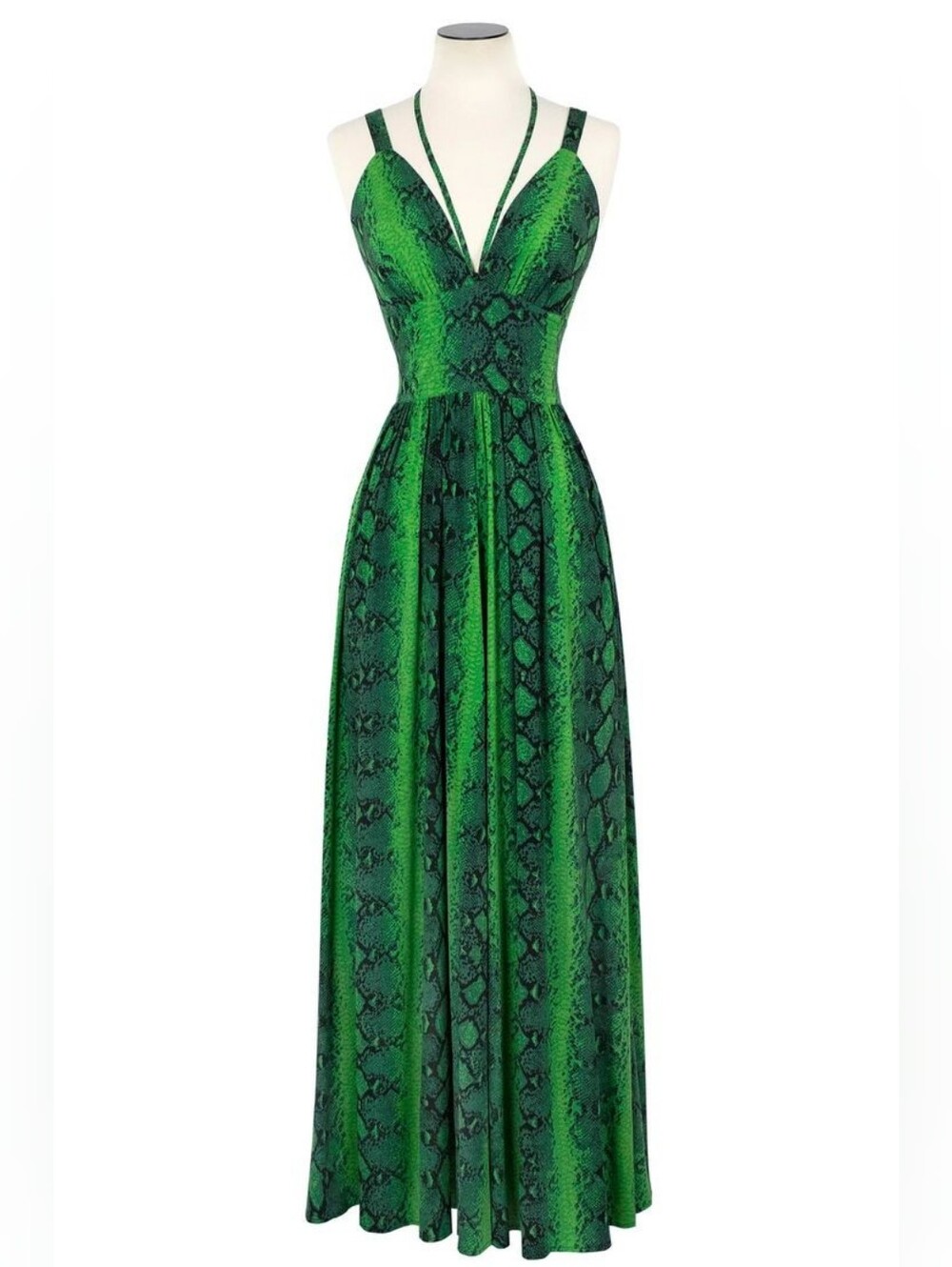 Trashy Diva Minda Green Snakeskin Maxi Dres